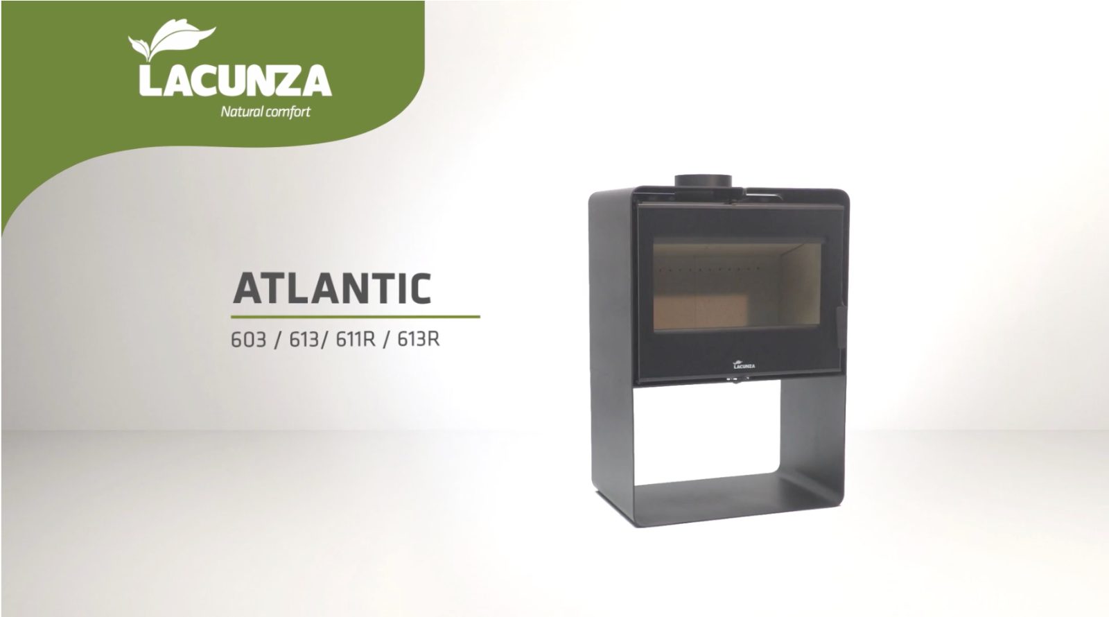 Fotograma del vídeo de producto de la estufa Lacunza Atlantic